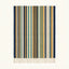 Navy Zanafi Kilim rug Ait Zineb with gold and turquoise vertical stripes, full rug view