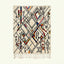 Ivory Azilal rug Amud with black linear pattern and color accents, full rug view