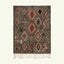 Charcoal Azilal rug Tafrawt with coral diamonds, full rug view