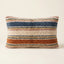 Cream, Navy & Rust Moroccan wool lumbar pillow, Wide Narrow design, 14 x 24 in