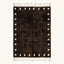 Full view of the dark brown and ivory square border Beni Ourain rug.