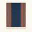 Navy Zanafi Kilim rug Foum Zguid with rust striped borders, full rug view