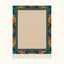 Ivory, teal and rust Zanafi rug Ighir with color-block border design, full rug view