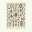 Ivory Azilal rug Afelki with black tribal pattern, full rug view
