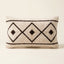 Ivory & Black Moroccan wool lumbar pillow, Beni Lines design, 14 x 24 in