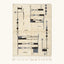 Full view of the Amun ivory, navy and black Beni Ourain rug with an abstract linear design.