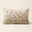 Ivory & Olive Moroccan wool lumbar pillow, Dot Drift design, 14 x 24 in