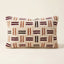 Ivory, Plum & Black Moroccan wool lumbar pillow, Brick Lattice design, 14 x 24 in