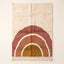 Rose & Ochre Mrirt Rug with nested rainbow arch design on ivory ground, full flat view