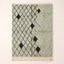 Sage & Charcoal Beni Ourain Massa rug, full flat view showing diamond lattice and scattered filled diamonds on neutral ground