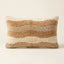 Sand & Caramel Moroccan wool lumbar pillow, Desert Stripes design, 14 x 24 in