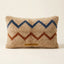 Sand, Navy & Rust Moroccan wool lumbar pillow, Zig Mix design, 14 x 24 in