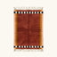 Tafukt terracotta Beni Ourain rug with checkered border motif, full view