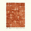 Terracotta and ivory Mrirt rug Tamurt with abstract grid pattern, full rug view