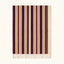 Burgundy Zanafi Kilim rug Tinghir with taupe and ivory fine stripes, full rug view