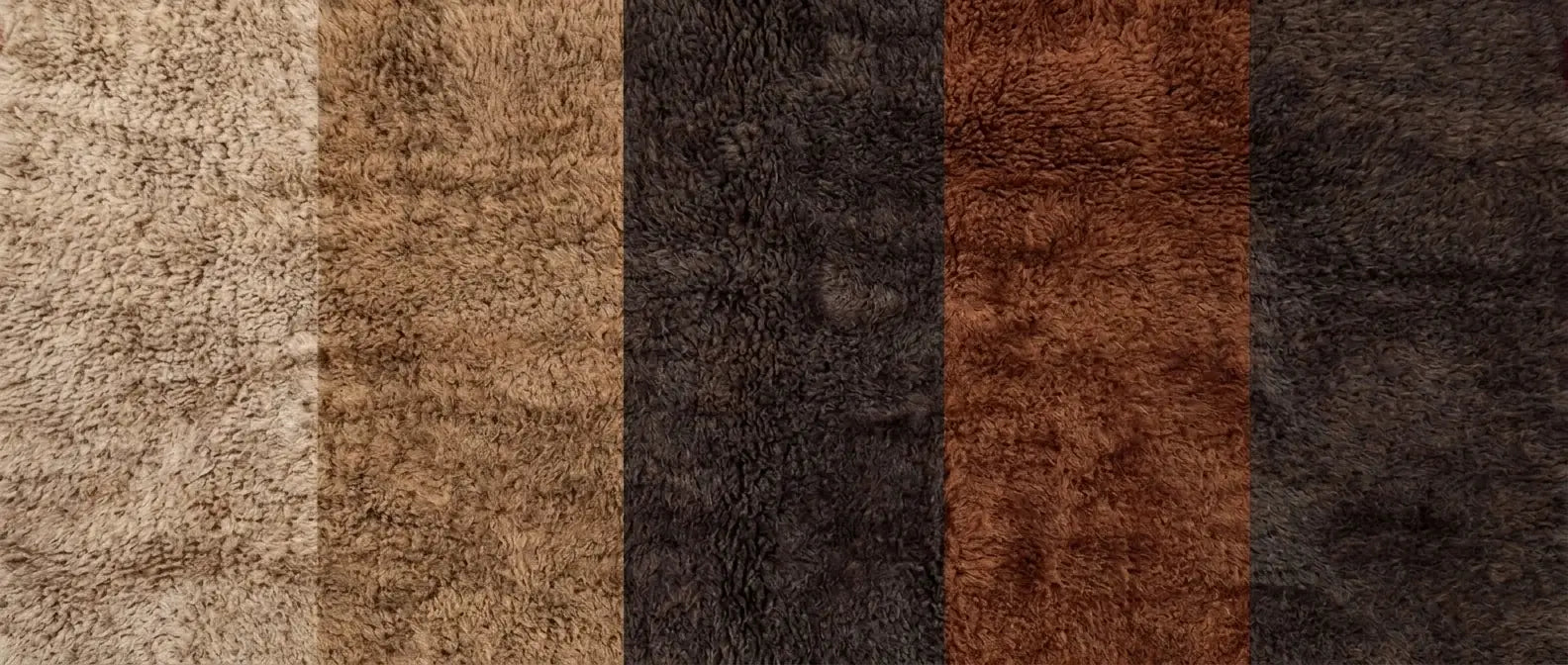 Handmade Moroccan wool rug in chocolate, camel, and warm brown tones
