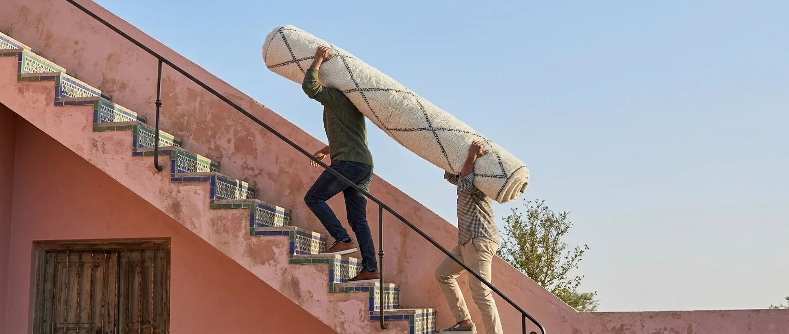 Shop Moroccan rugs ready to ship right away. No wait time, just authentic hand-knotted wool rugs in stock and ready for fast delivery to your home.