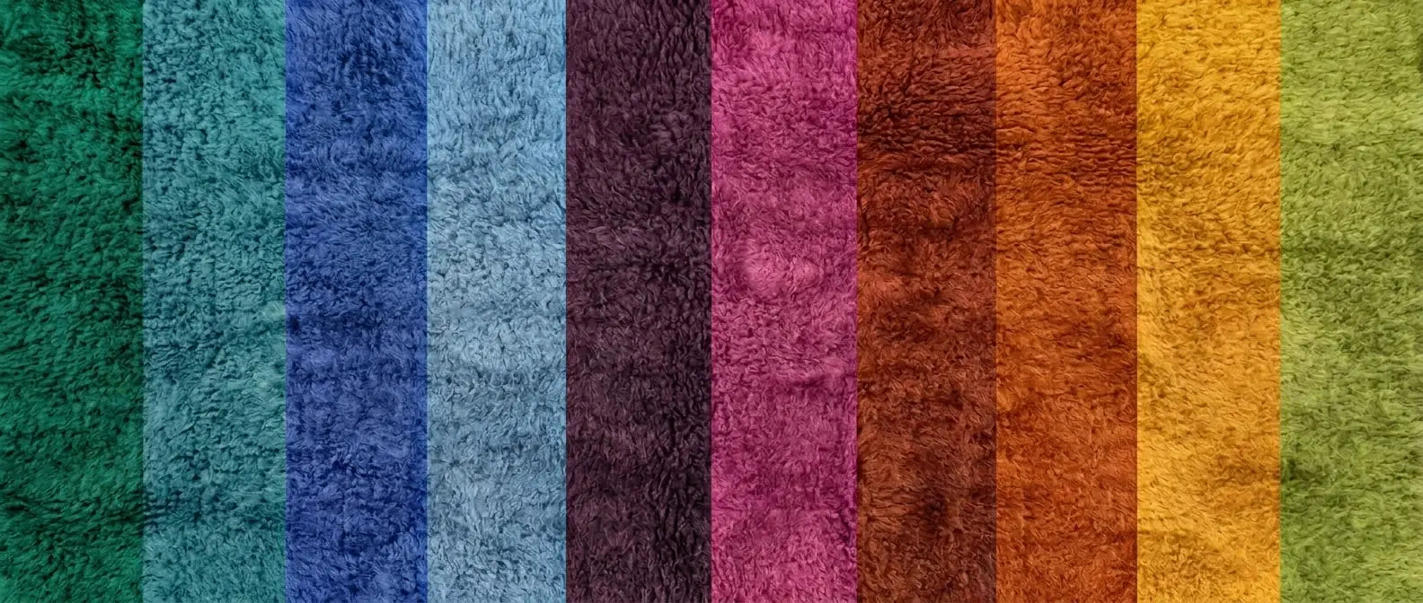 Handmade Moroccan wool rug in multiple vibrant colors
