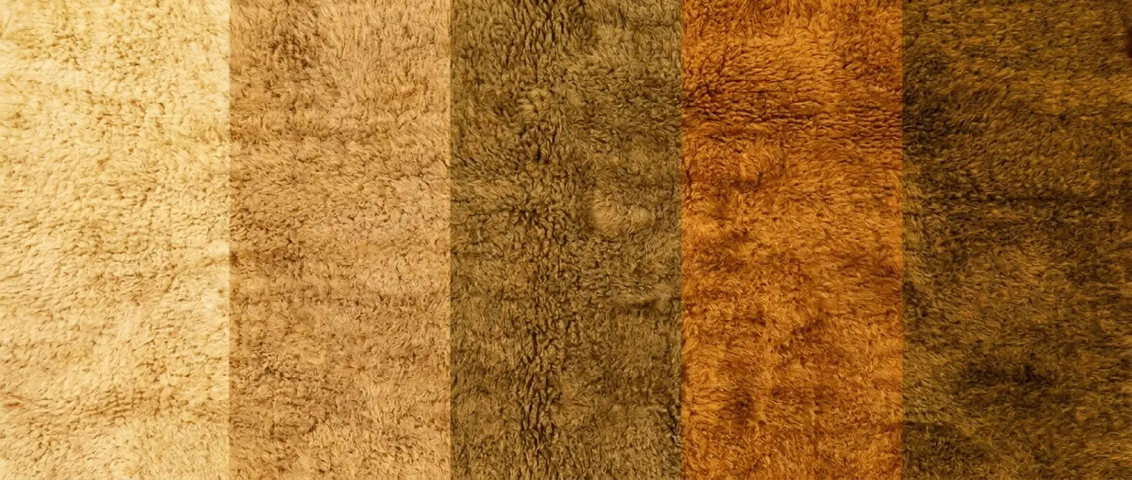 Handmade Moroccan wool rug in golden and mustard tones