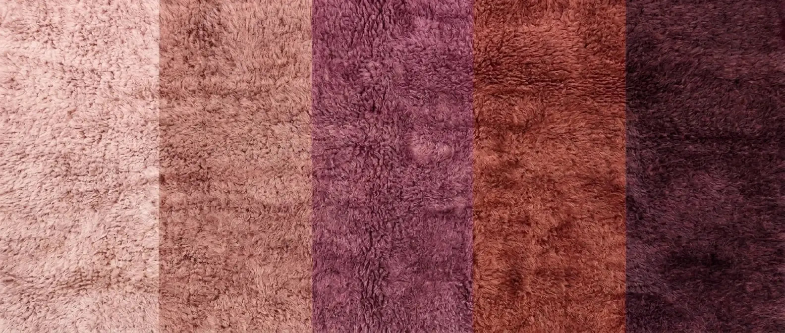 Handmade Moroccan wool rug in blush and rose tones