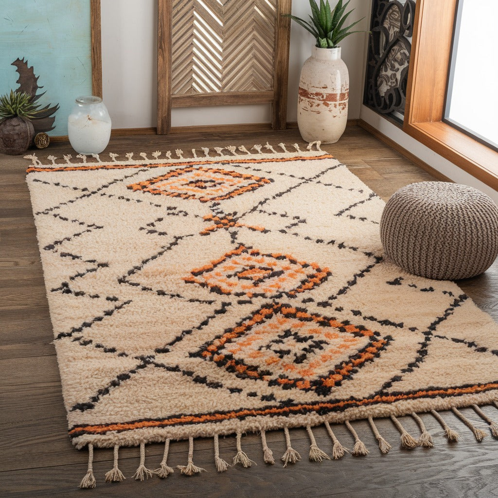 Authentic Berber Moroccan Rugs | Traditional Wool Rugs with Geometric Patterns