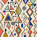 Natural wool texture detail of the ivory Ighrem Azilal rug