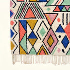 Ivory Azilal rug Tayri coral geometric pattern close-up