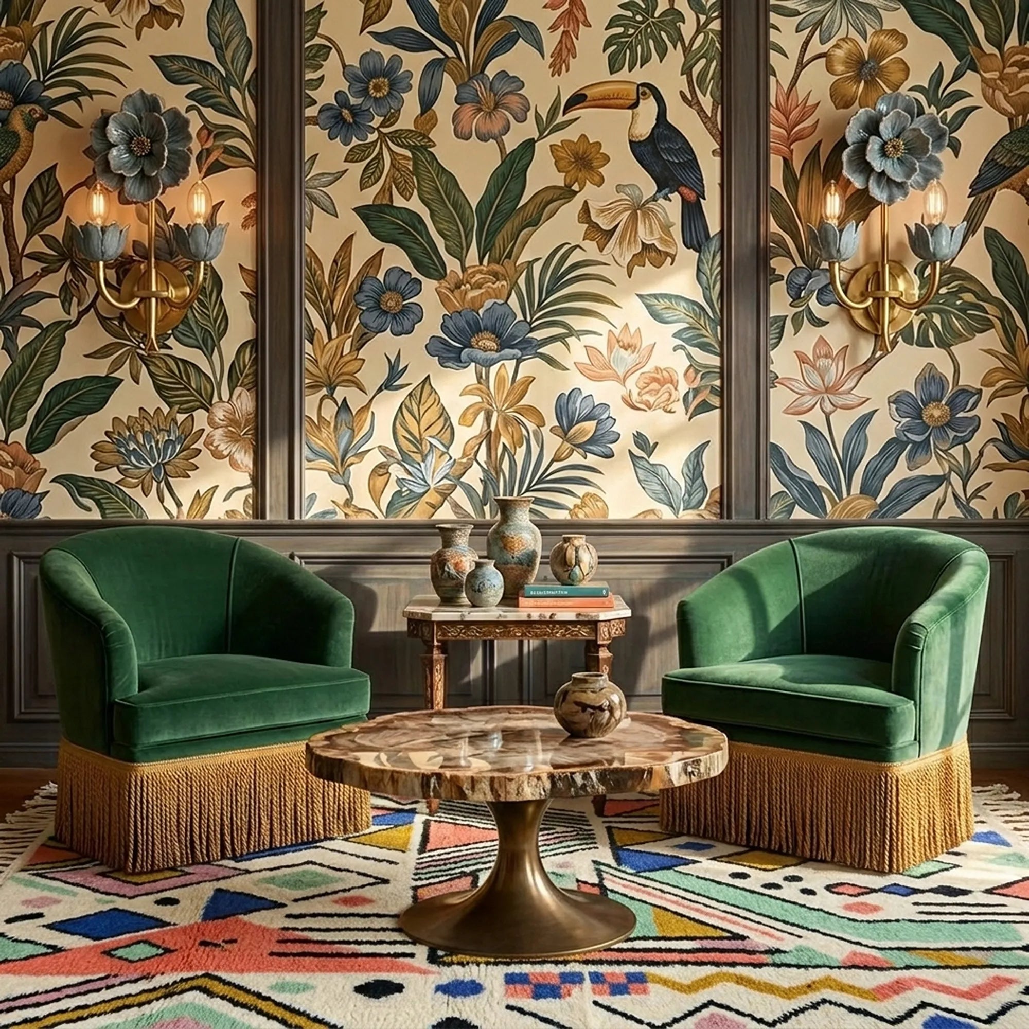 Ivory Azilal rug Tayri styled room view