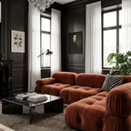 Abrid taupe Beni Ourain rug in a contemporary interior