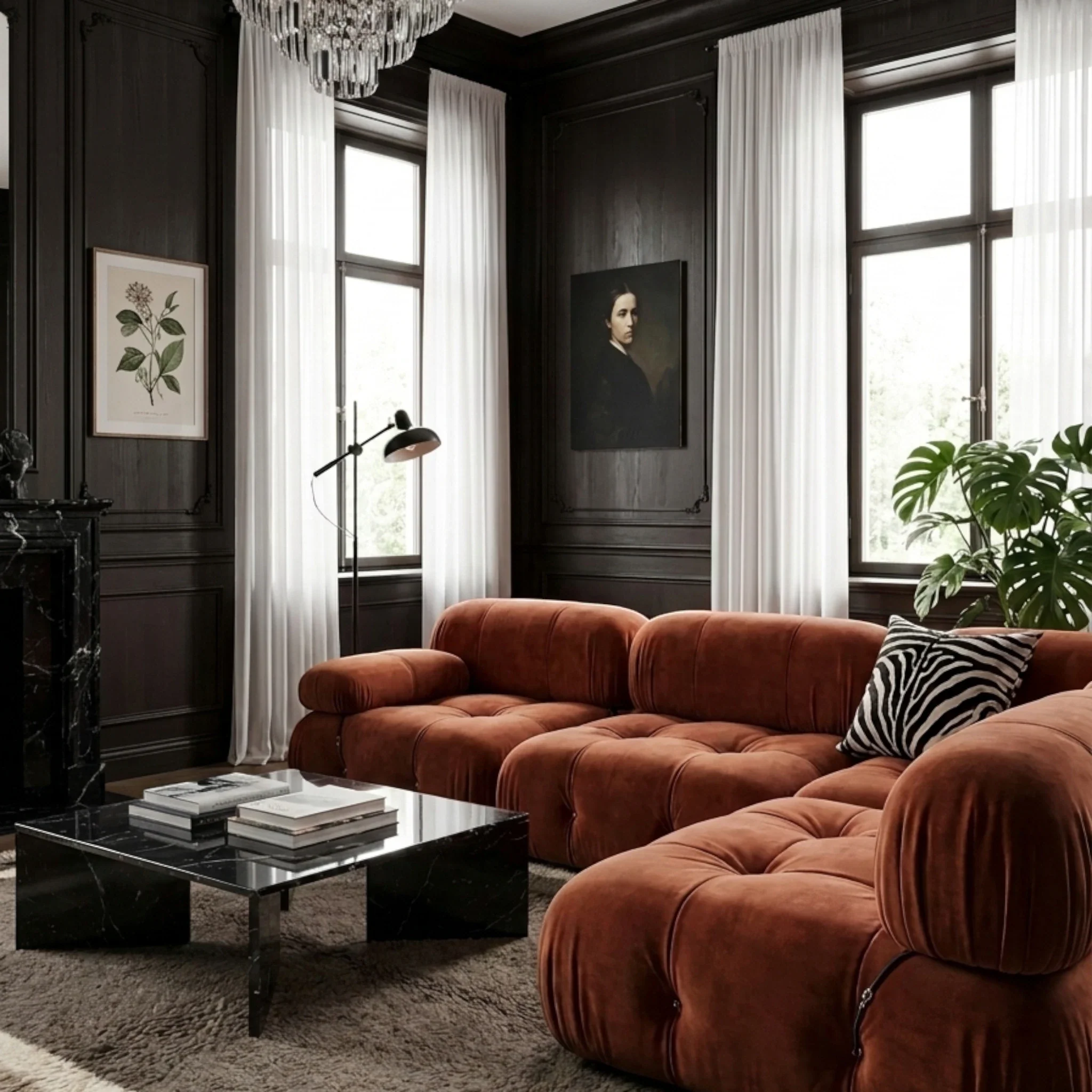 Abrid taupe Beni Ourain rug in a contemporary interior