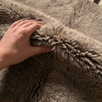 Abrid taupe Beni Ourain rug wool softness detail