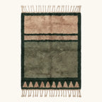 Agbalou olive Beni Ourain rug, full view