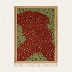 Rust Zanafi rug Aghbalou with dotted organic field, full rug view