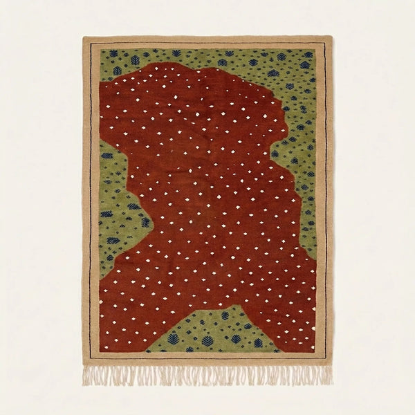 Rust Zanafi Rug – Dotted Organic Field – Aghbalou