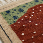Rust Zanafi rug Aghbalou organic field and flat weave detail