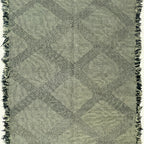 Gray Zanafi Kilim rug Aglou with diamond lattice, weave and border detail