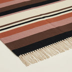 Rust Zanafi Kilim rug Akka, wide band and fringe detail