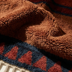 Aksel rust and navy Beni Ourain rug plush wool texture detail
