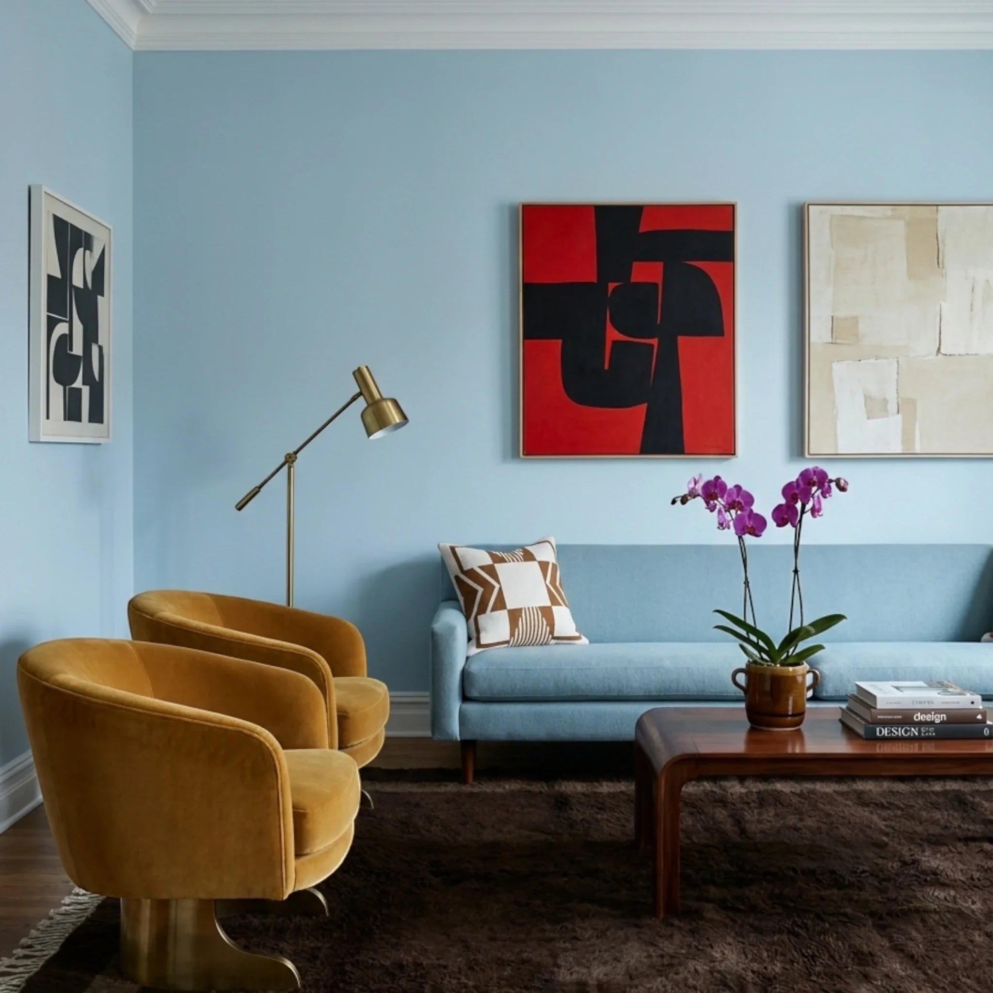 Amalu charcoal Beni Ourain rug in a modern interior