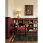 Amanar charcoal Beni Ourain rug styled in a contemporary interior.
