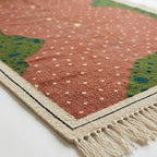 Blush Zanafi rug Amezmiz organic field and flat weave detail