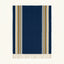 Navy, ivory and ochre Zanafi rug Amlen with side stripe design, full rug view