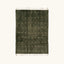 Full view of the Amnay green Beni Ourain rug with small ivory cross motifs.