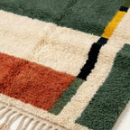 Anir green Beni Ourain rug plush wool softness detail