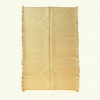 Gold Zanafi Kilim rug Aoufous with chevron diamond pattern, full rug view