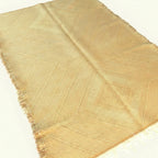 Gold Zanafi Kilim rug Aoufous with chevron diamond pattern, weave and border detail