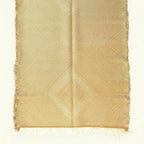 Gold Zanafi Kilim rug Aoufous with chevron diamond pattern, weave and border detail