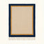 Ivory, navy and ochre Zanafi rug Aqqa with double border design, full rug view