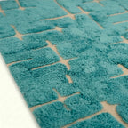 Aqua and ivory Mrirt rug Azegzaw edge and pile detail