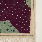Plum Zanafi rug Asni corner border and fringe detail